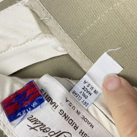 Tailored Sportsman Equestrian Riding Breeches Size 30 Khaki Side Zip Knee Patch - Picture 13 of 13